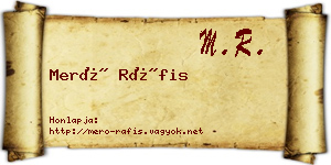 Merő Ráfis névjegykártya